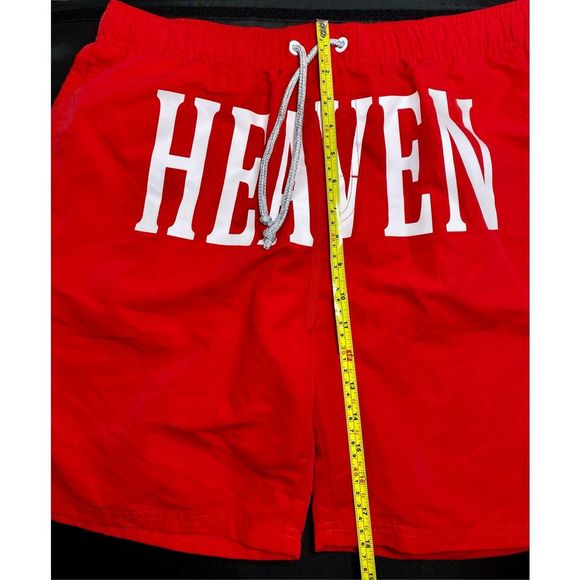 Fashion Beach Pants Men Loose Large Size Cotton Letters Printed Blue Five-Point - Picture 4 of 12